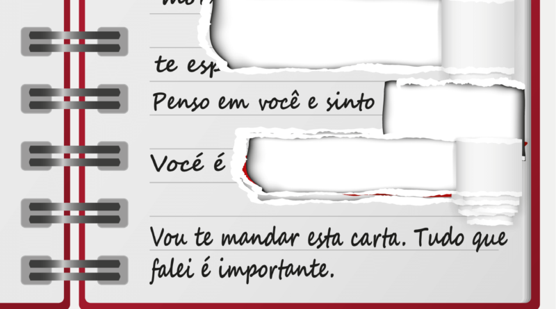 Poesia Visual com notícia: Onde fica guardado o que nos é mais valioso? Poesia Visual com notícia tem uma carta com frases rasgadas, ficando sem termino: Onde ficam as palavras guardadas? Qual o destino das frases rasgadas? Em qual lugar ficam as palavras caladas e secretas?